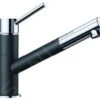 Blanco Kano S - Grifo De Fregadero Con Salida Extraíble, Negro/cromo 526174