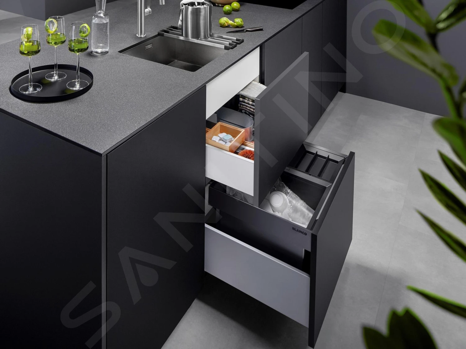 Blanco Flexon II - Cubo De Basura Extraíble Empotrado, Con Compartimientos Separados, Capacidad 46 L 526643 7 Blanco Flexon II - Cubo De Basura Extraíble Empotrado, Con Compartimientos Separados, Capacidad 46 L 526643 - Imagen 7