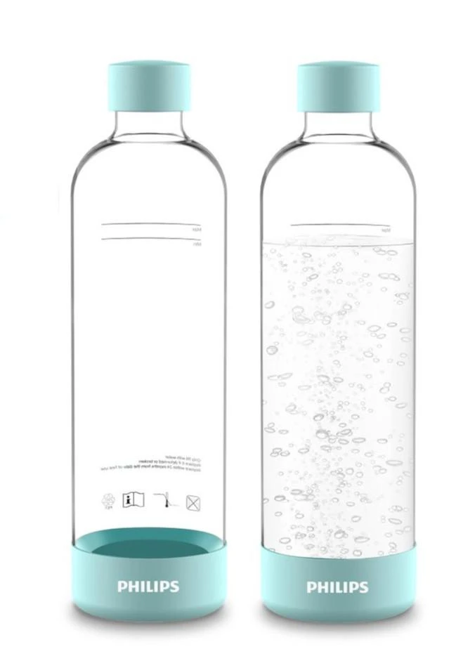 Philips GoZero - Botella Para Máquina Para Hacer Agua Con Gas, 2 Uds, Capacidad De 1 L, Plástico/color Menta ADD911MT/10 1 Philips GoZero - Botella Para Máquina Para Hacer Agua Con Gas, 2 Uds, Capacidad De 1 L, Plástico/color Menta ADD911MT/10