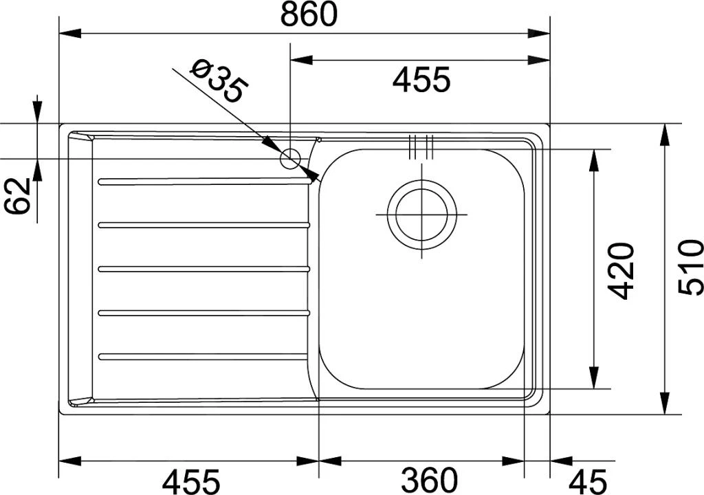 Franke Neptun - Fregadero De Acero Inoxidable NEX 611/2, 860x510 Mm 101.0120.271 2 Franke Neptun - Fregadero De Acero Inoxidable NEX 611/2, 860x510 Mm 101.0120.271 - Imagen 2