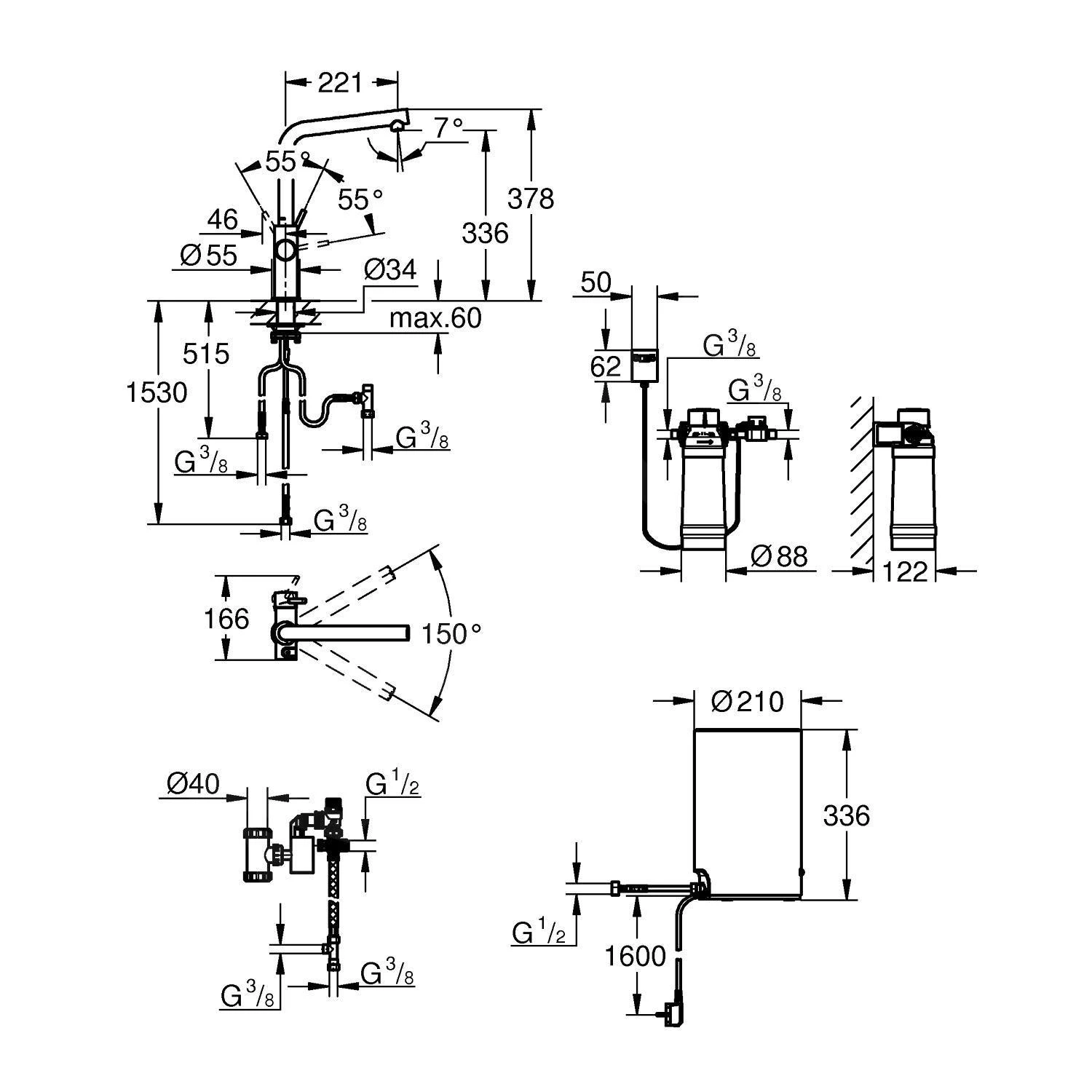Grohe Red - Grifo De Fregadero Duo Con Calentamiento De Agua Y Filtro, Tanque M, Cepillado Hard Graphite 30327AL1 2 Grohe Red - Grifo De Fregadero Duo Con Calentamiento De Agua Y Filtro, Tanque M, Cepillado Hard Graphite 30327AL1 - Imagen 2