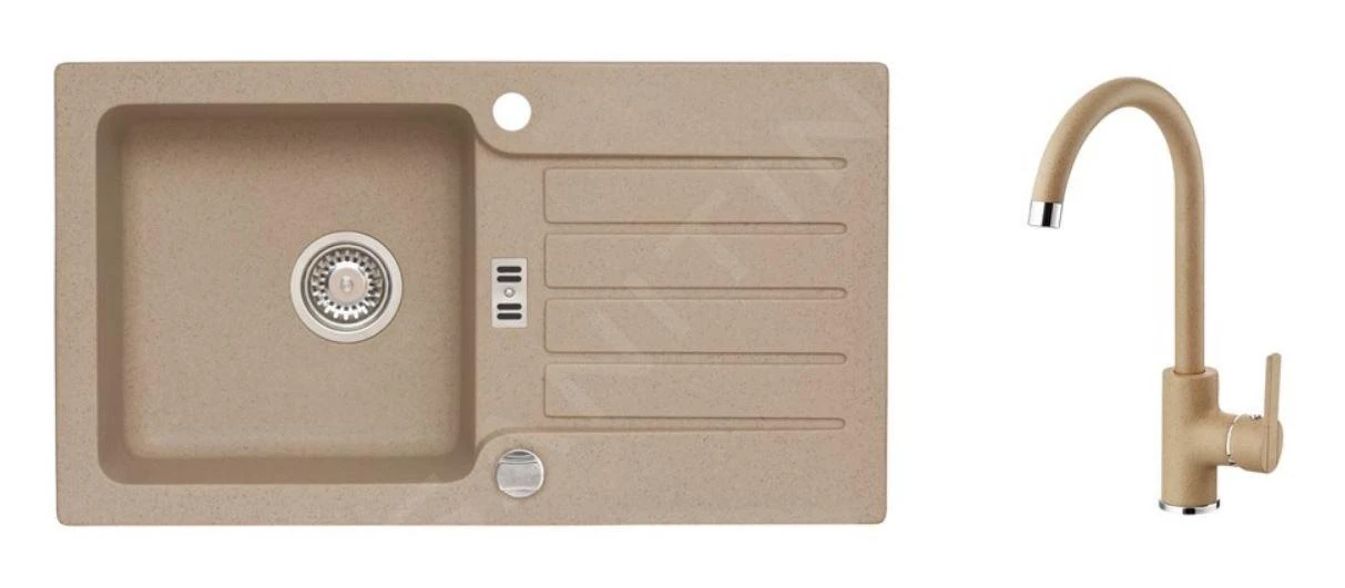 Alveus Conjuntos De Cocina - Conjunto De Fregadero Niagara 30 Y Grifo Tonia, Beige SETA152