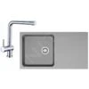 Franke Conjuntos De Cocina - Conjunto De Cocina T39, Fregadero De Tectonite OID 611, Gris + Grifo SAMOA, Cromo 114.0441.293