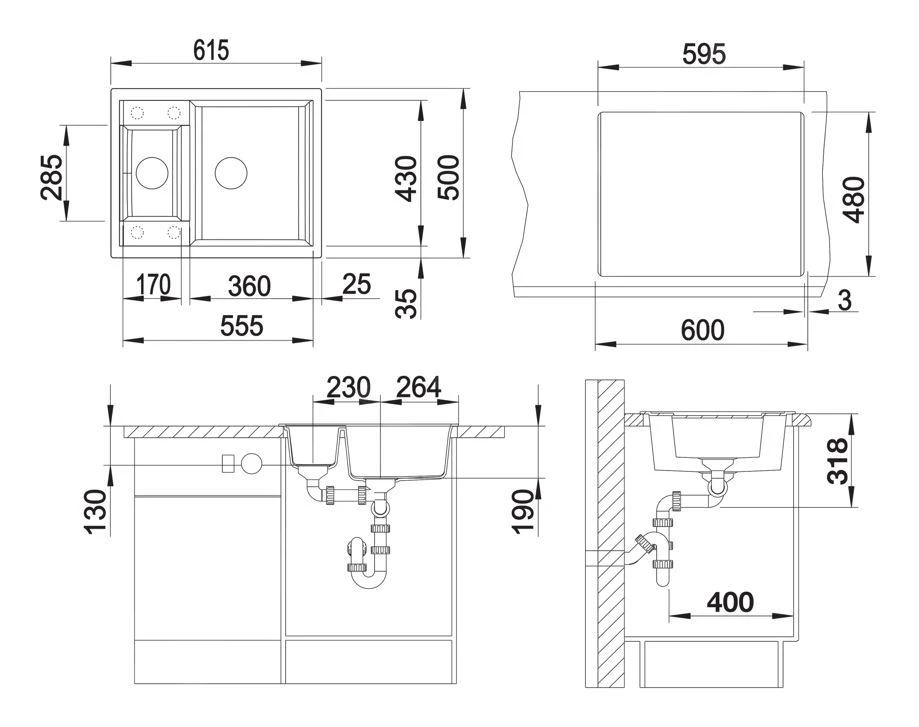 Blanco Metra 6 - Fregadero De Silgranite, 615x500 Mm, Gris 527296 2 Blanco Metra 6 - Fregadero De Silgranite, 615x500 Mm, Gris 527296 - Imagen 2