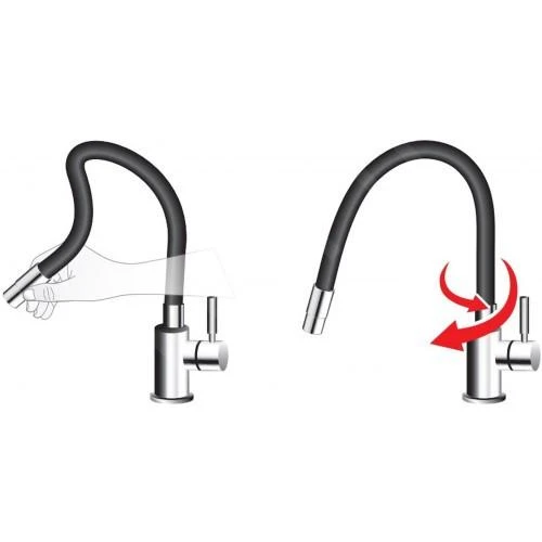 Novaservis Ferro - Grifo De Fregadero Con Brazo Flexible, Gris Plateado/cromo 70710,0S 3 Novaservis Ferro - Grifo De Fregadero Con Brazo Flexible, Gris Plateado/cromo 70710,0S - Imagen 3