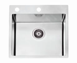 Alveus Pure - Fregadero 515x525 Mm, Con Control De Desagüe, Acero Inoxidable 1103609