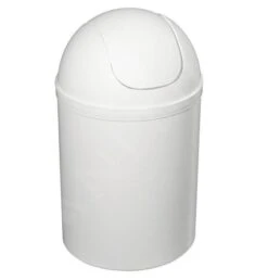 Aqualine Accesorios - Cubo De Basura Basculante 5l, Plástico Blanco 20309