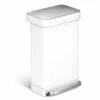 Simplehuman Cubos De Basura - Cubo De Basura Con Bolsillo Para Bolsas, 45 L, Blanco CW2027