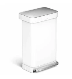 Simplehuman Cubos De Basura - Cubo De Basura Con Bolsillo Para Bolsas, 45 L, Blanco CW2027