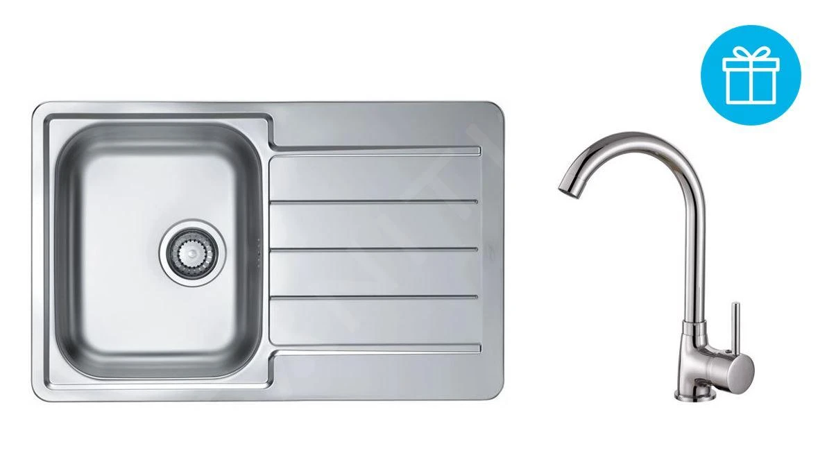 Alveus Conjuntos De Cocina - Conjunto De Fregadero Line 80, Grifo Karina + Regalo, Cromo SETA273 1 Alveus Conjuntos De Cocina - Conjunto De Fregadero Line 80, Grifo Karina + Regalo, Cromo SETA273