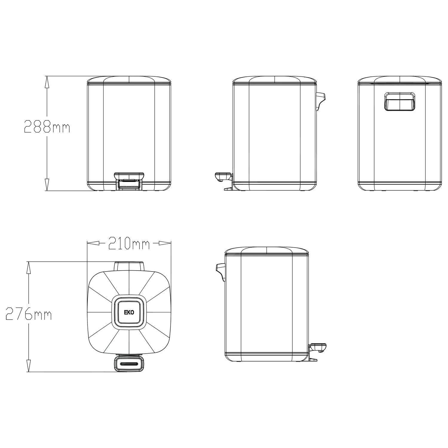 Sapho Regent - Cubo De Basura 6 L, Soft Close, Acero Inoxidable Mat DR501 2 Sapho Regent - Cubo De Basura 6 L, Soft Close, Acero Inoxidable Mat DR501 - Imagen 2