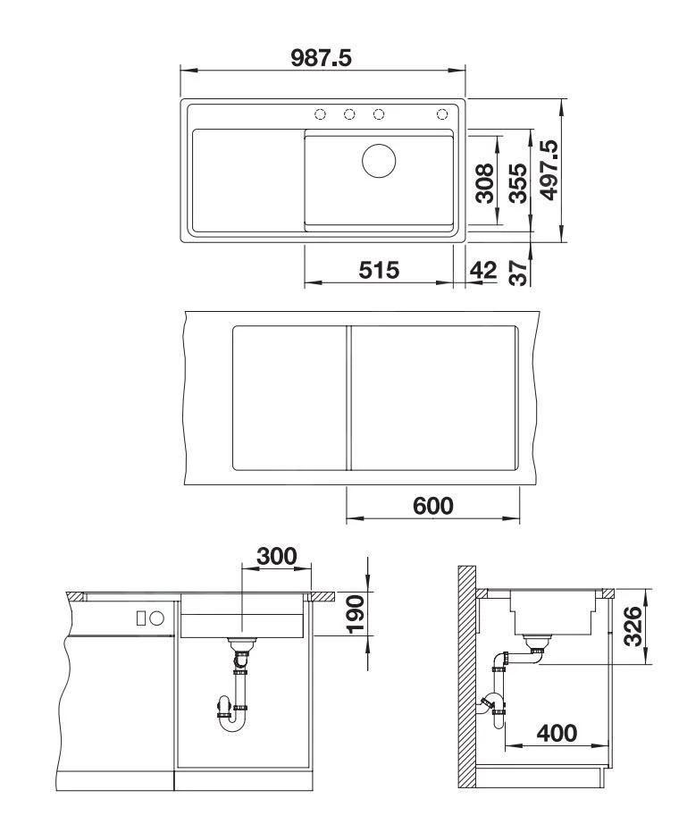 Blanco Zenar XL 6 - Fregadero De Silgranite, 987,5x497,5 Mm, InFino, Aluminium 523904 2 Blanco Zenar XL 6 - Fregadero De Silgranite, 987,5x497,5 Mm, InFino, Aluminium 523904 - Imagen 2