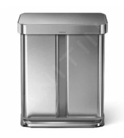 Simplehuman Cubos De Basura - Cubo De Basura Para Residuos Clasificados, Con Bolsillo Para Bolsas, 58 L, Acero Inoxidable Cepillado CW2025 -Cocina Artículos Tienda 3869b507b155de043a298872