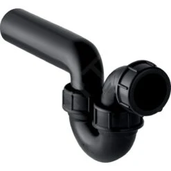 Geberit Accesorios - Sifón De Fregadero, Con Conexión De Rosca, Entrada/salida Horizontal, D 50 Mm, D1 56 Mm 152.045.16.1