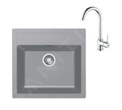 Franke Conjuntos De Cocina - Conjunto De Cocina T102, Tectonitový Dřez SID 610 Y Grifo FP 9000.031, Gris/cromo 143.0675.721