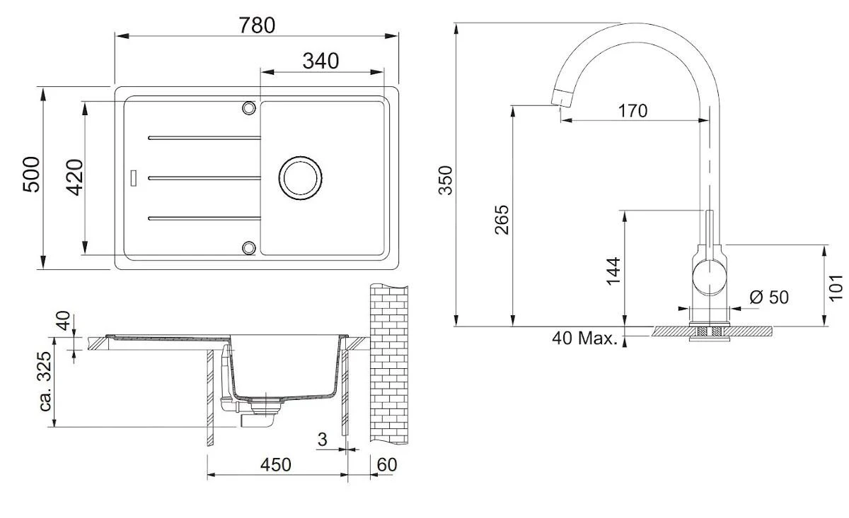 Franke Conjuntos De Cocina - Conjunto G173, Fregadero De Fragranite BFG 611-78 Y Grifo FP 9000.071 ónix/ónix 114.0619.586 2 Franke Conjuntos De Cocina - Conjunto G173, Fregadero De Fragranite BFG 611-78 Y Grifo FP 9000.071 ónix/ónix 114.0619.586 - Imagen 2