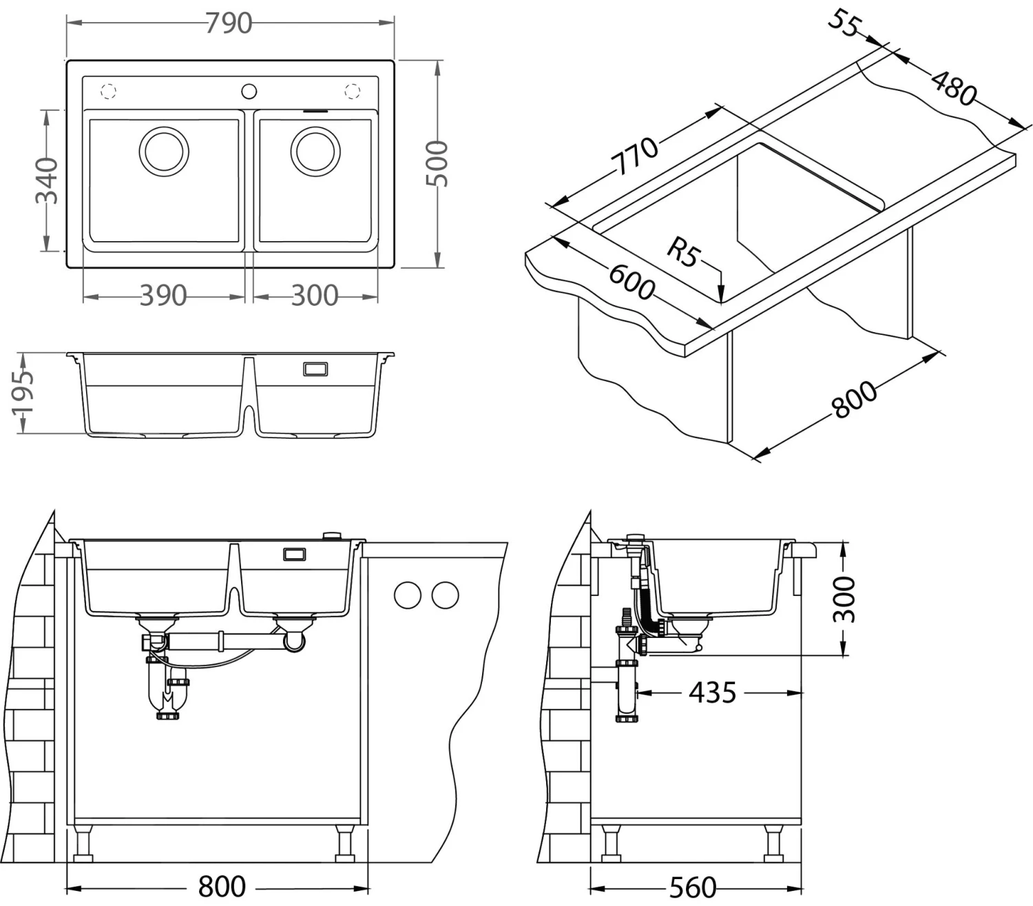 Alveus Atrox - Fregadero De Granito 790x500 Mm, Con Control De Desagüe, Beige 1132000 2 Alveus Atrox - Fregadero De Granito 790x500 Mm, Con Control De Desagüe, Beige 1132000 - Imagen 2
