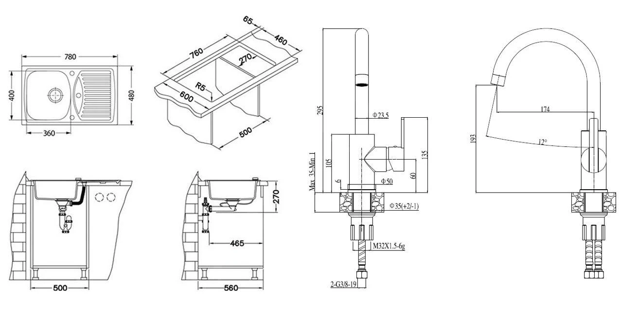Alveus Conjuntos De Cocina - Conjunto De Fregadero Record 30 Y Grifo Tonia, Carbon SETA113 2 Alveus Conjuntos De Cocina - Conjunto De Fregadero Record 30 Y Grifo Tonia, Carbon SETA113 - Imagen 2