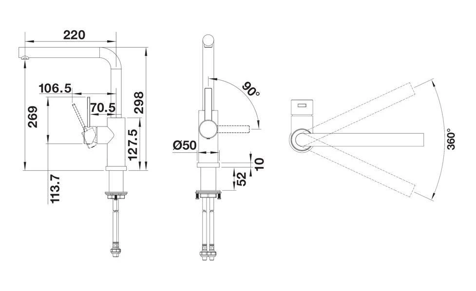 Blanco Lanora F - Grifo Para Fregadero, Plegable Bajo La Ventana, Acero Inoxidable Cepillado 526181 2 Blanco Lanora F - Grifo Para Fregadero, Plegable Bajo La Ventana, Acero Inoxidable Cepillado 526181 - Imagen 2