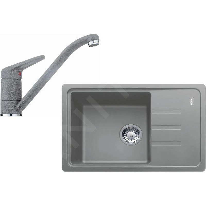 Franke Conjuntos De Cocina - Conjunto De Cocina G117, Fregadero De Fragranite BSG 611-62, Piedra Gris + Grifo FC 9541.084, Piedra Gris 114.0440.712