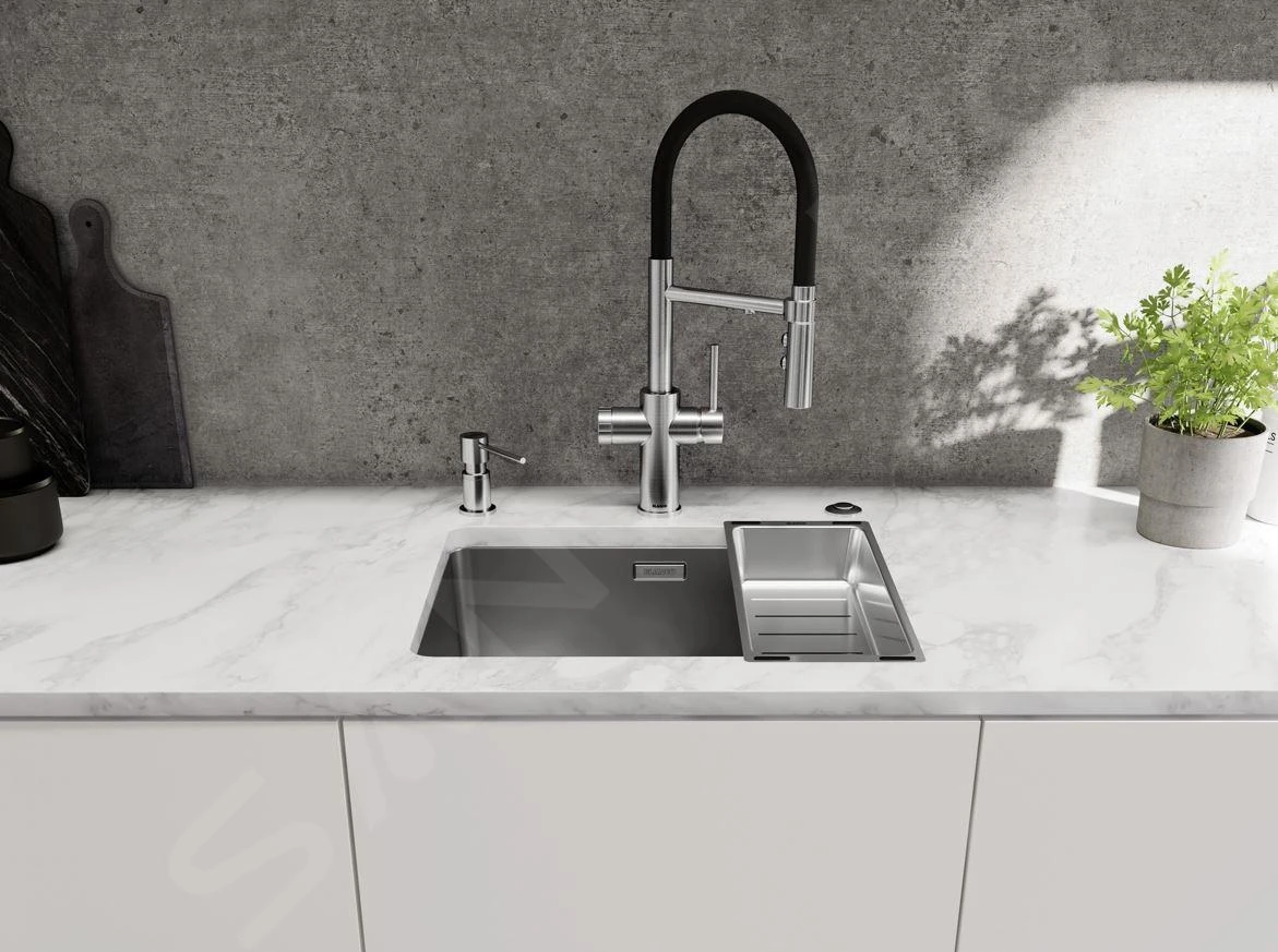 Blanco Catris S - Grifo De Fregadero Con Filtración Y Brazo Flexible, Cromo/negro 526706 4 Blanco Catris S - Grifo De Fregadero Con Filtración Y Brazo Flexible, Cromo/negro 526706 - Imagen 4