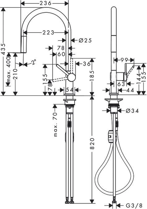Hansgrohe M54 - Grifo De Fregadero Talis Con Caño Extraíble, Cromo 72802000 2 Hansgrohe M54 - Grifo De Fregadero Talis Con Caño Extraíble, Cromo 72802000 - Imagen 2