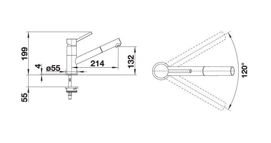 Blanco Kano S - Grifo De Fregadero Con Salida Extraíble, Café/cromo 525043 2 Blanco Kano S - Grifo De Fregadero Con Salida Extraíble, Café/cromo 525043 - Imagen 2