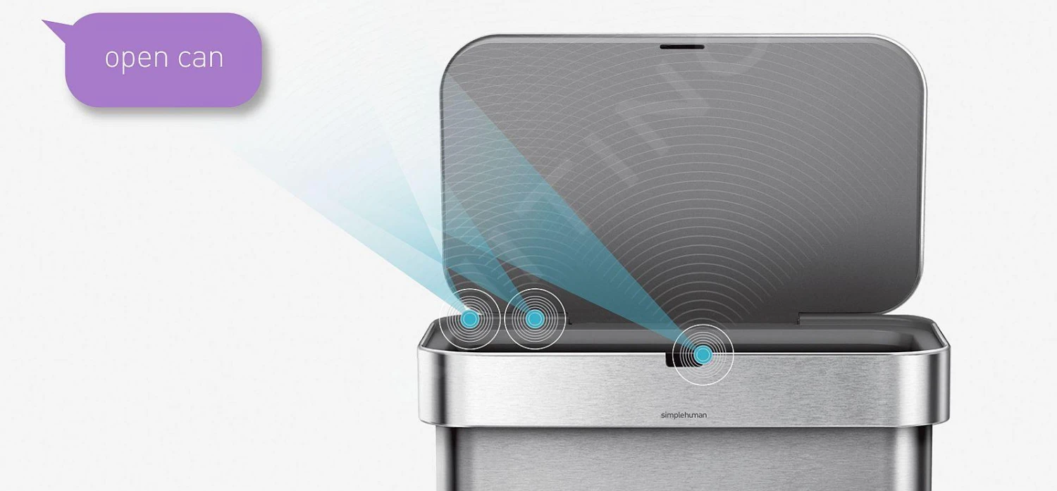 Simplehuman Cubos De Basura - Cubo De Basura Con Apertura Sin Contacto Con Sensor De Voz Y De Movimiento, 58 L, Acero Inoxidable Cepillado ST2031 6 Simplehuman Cubos De Basura - Cubo De Basura Con Apertura Sin Contacto Con Sensor De Voz Y De Movimiento, 58 L, Acero Inoxidable Cepillado ST2031 - Imagen 6