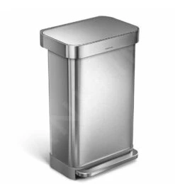 Simplehuman Cubos De Basura - Cubo De Basura Con Bolsillo Para Bolsas, 45 L, Acero Inoxidable Cepillado CW2024