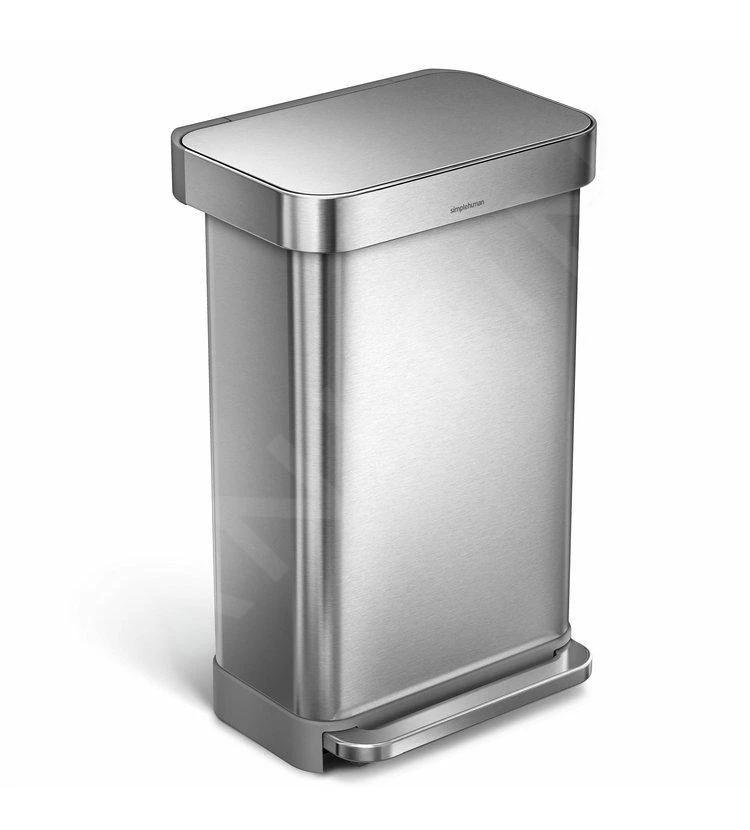 Simplehuman Cubos De Basura - Cubo De Basura Con Bolsillo Para Bolsas, 45 L, Acero Inoxidable Cepillado CW2024 1 Simplehuman Cubos De Basura - Cubo De Basura Con Bolsillo Para Bolsas, 45 L, Acero Inoxidable Cepillado CW2024