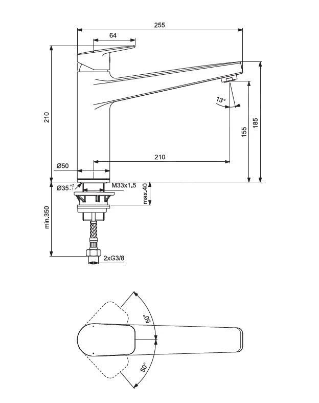 Ideal Standard CeraPlan - Grifo De Fregadero, BlueStart, Cromo BD327AA 2 Ideal Standard CeraPlan - Grifo De Fregadero, BlueStart, Cromo BD327AA - Imagen 2