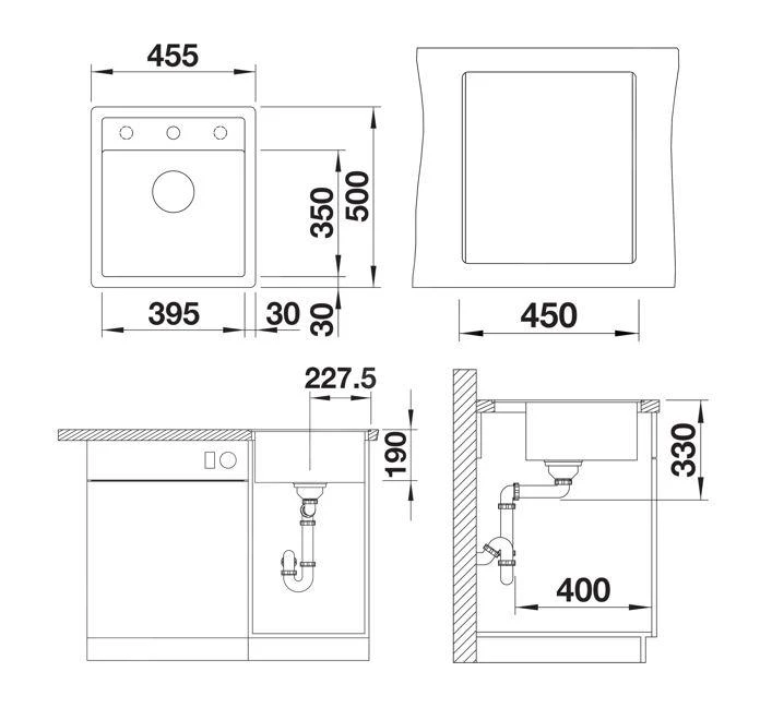 Blanco Dalago 45 - Fregadero Silgranite, 500x455 Mm, Con Control De Desagüe, Blanco 517169 2 Blanco Dalago 45 - Fregadero Silgranite, 500x455 Mm, Con Control De Desagüe, Blanco 517169 - Imagen 2
