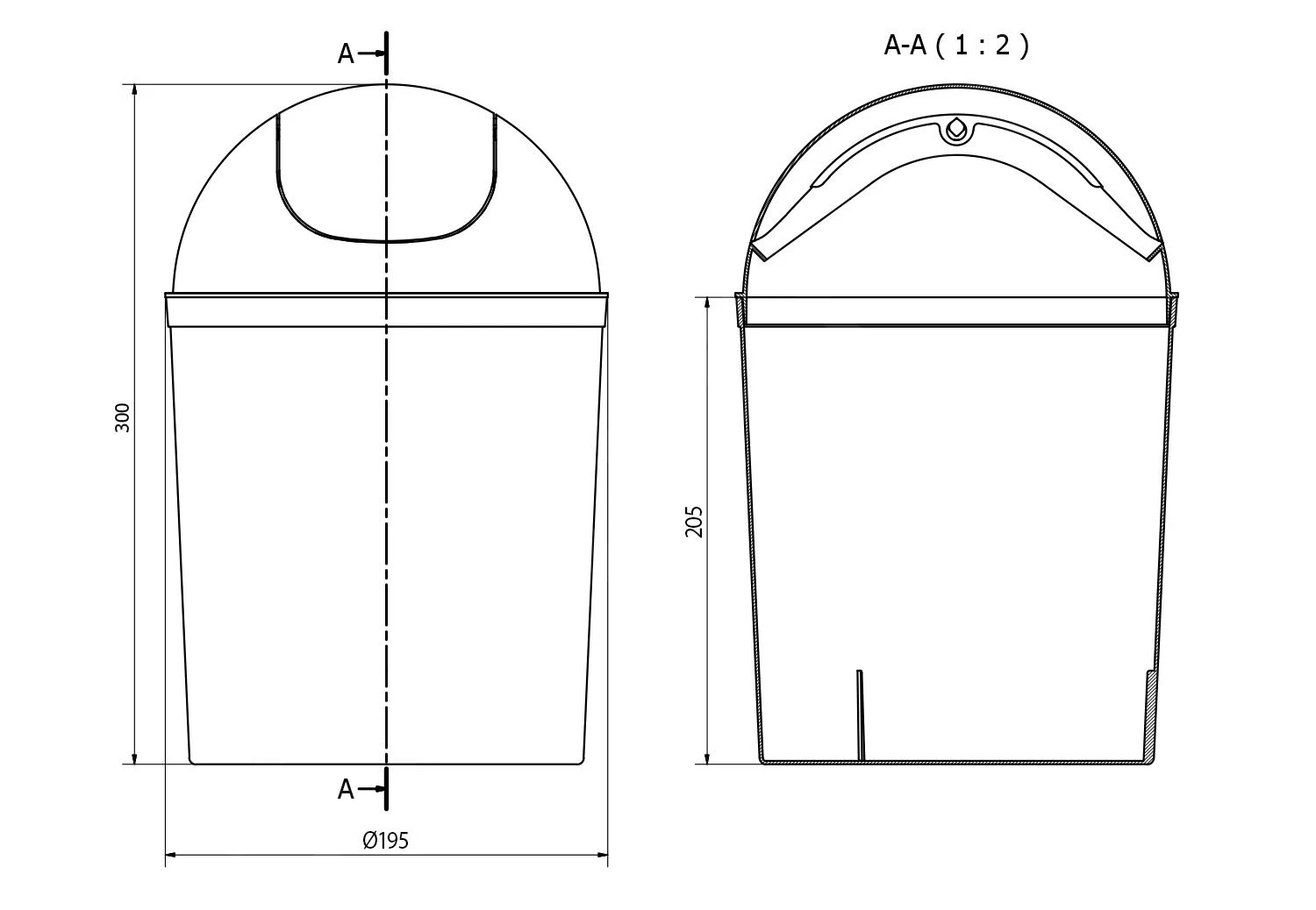 Aqualine Accesorios - Cubo De Basura Basculante 5l, Plástico Blanco 20309 2 Aqualine Accesorios - Cubo De Basura Basculante 5l, Plástico Blanco 20309 - Imagen 2