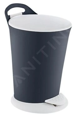 Aqualine Accesorios - Cubo De Basura Pedal 6 L, Antracita/blanco TRN-079-04