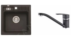 Alveus Conjuntos De Cocina - Conjunto De Fregadero Niagara 20 Y Grifo Nina, Carbon SETA092