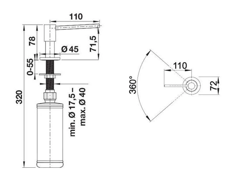 Blanco Accesorios - Dispensador De Detergente Piona, Acero Inoxidable 517537 2 Blanco Accesorios - Dispensador De Detergente Piona, Acero Inoxidable 517537 - Imagen 2