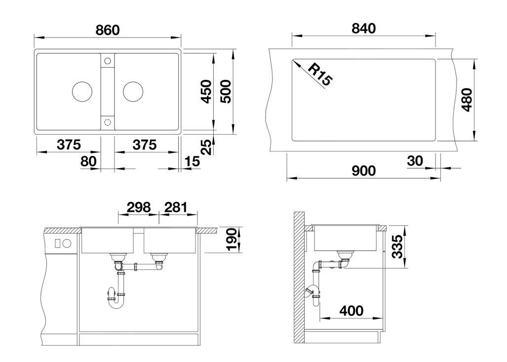 Blanco Zia 9 - Fregadero De Silgranite, 860x500 Mm, Blanco Suave 527210 2 Blanco Zia 9 - Fregadero De Silgranite, 860x500 Mm, Blanco Suave 527210 - Imagen 2