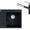 Franke Conjuntos De Cocina - Conjunto G223, Fregadero De Fragranite CNG 611-62 TL/7 Y Grifo FC 3055.901, Negro Mate/cromo 114.0675.668