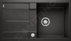 Blanco Metra 5 - Fregadero De Silgranite, 860x500 Mm, Con Control De Desagüe, Negro 525918