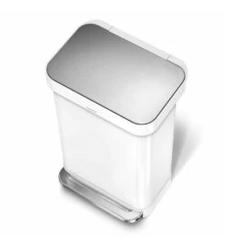 Simplehuman Cubos De Basura - Cubo De Basura Con Bolsillo Para Bolsas, 45 L, Blanco CW2027 -Cocina Artículos Tienda 639150d62563b85f9e19cfd3