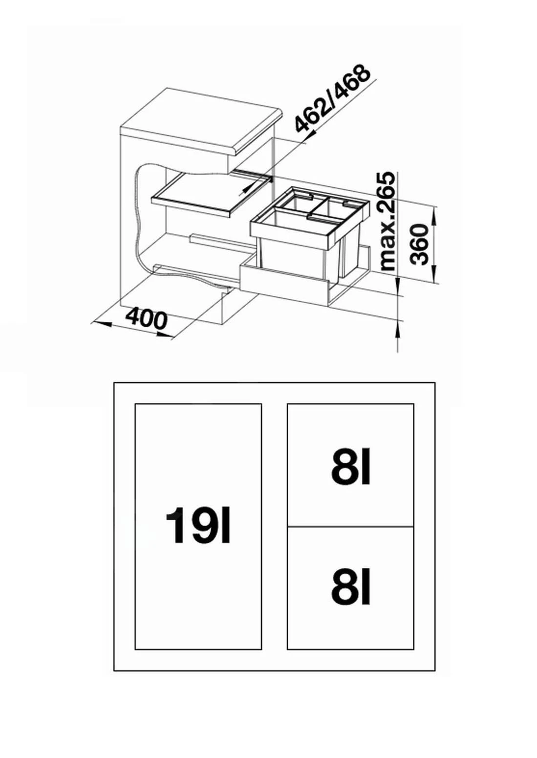 Blanco Flexon II - Cubo De Basura Extraíble, Capacidad 35 L 521470 2 Blanco Flexon II - Cubo De Basura Extraíble, Capacidad 35 L 521470 - Imagen 2