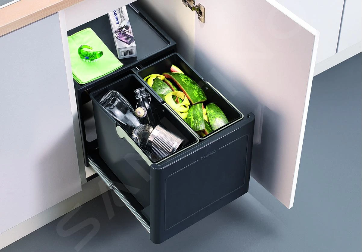 Blanco Botton Pro - Cubo De Basura Extraíble, Con Separación, Capacidad 26 L 517467 3 Blanco Botton Pro - Cubo De Basura Extraíble, Con Separación, Capacidad 26 L 517467 - Imagen 3