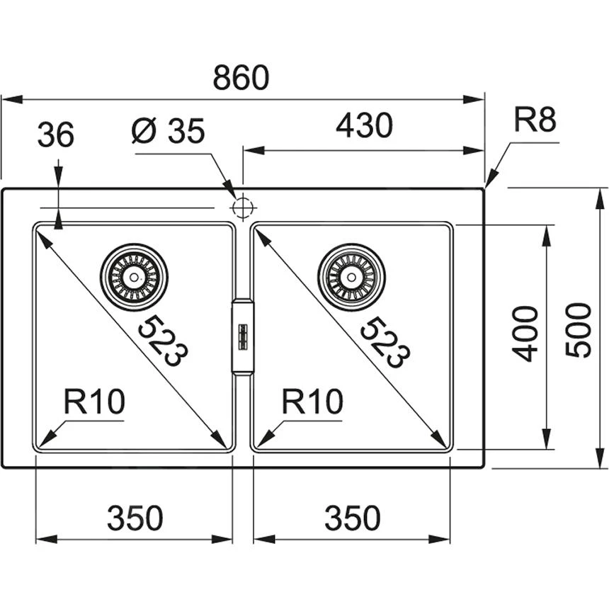 Franke Sirius 2.0 - Fregadero De Tectonite S2D 620-86, 860x500 Mm, Blanco 143.0637.160 2 Franke Sirius 2.0 - Fregadero De Tectonite S2D 620-86, 860x500 Mm, Blanco 143.0637.160 - Imagen 2