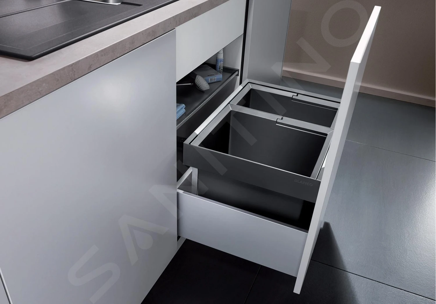 Blanco Flexon II - Cubo De Basura Extraíble, Con Separación, Capacidad 49 L 521471 4 Blanco Flexon II - Cubo De Basura Extraíble, Con Separación, Capacidad 49 L 521471 - Imagen 4