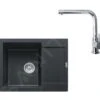 Franke Conjuntos De Cocina - Conjunto G8, Fregadero De Fragranite MRG 611-62 Y Grifo FN 0147.031, Negro Mate/cromo 114.0650.569