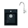 Franke Conjuntos De Cocina - Conjunto De Cocina T100, Tectonitový Dřez SID 610-40 Y Grifo FP 9000.031, Negro/cromo 143.0675.704