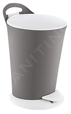 Aqualine Accesorios - Cubo De Basura Pedal 6 L, Terra/blanco TRN-079-05