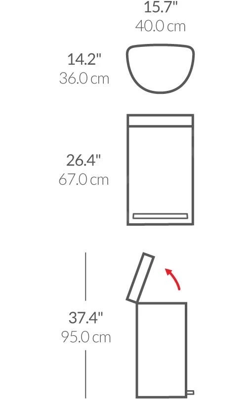 Simplehuman Cubos De Basura - Cubo De Basura 45 L, Acero Inoxidable Cepillado CW2030 2 Simplehuman Cubos De Basura - Cubo De Basura 45 L, Acero Inoxidable Cepillado CW2030 - Imagen 2