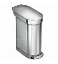 Simplehuman Cubos De Basura - Cubo De Basura Slim 45 L, Acero Inoxidable Cepillado CW2044