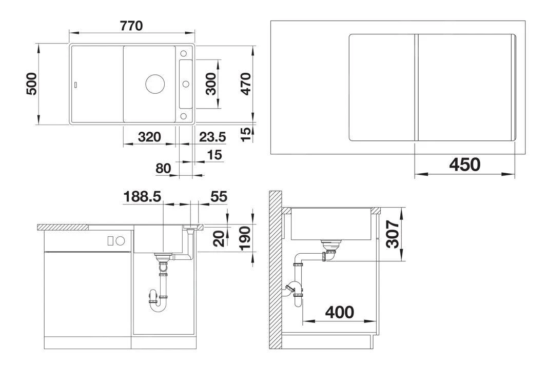 Blanco Axia III 45 - Fregadero De Silgranite, 770x500 Mm, Con Control De Desagüe Y Accesorios, InFino, Blanco 523202 2 Blanco Axia III 45 - Fregadero De Silgranite, 770x500 Mm, Con Control De Desagüe Y Accesorios, InFino, Blanco 523202 - Imagen 2